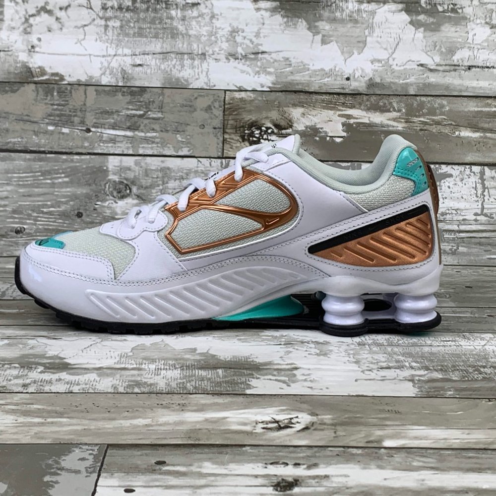 Nike Shox Enigma White Black Spruce Aura - Picture 2 of 8